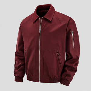 Blouson bomber homme slim fit streetwear personnalisé avec motif cœur en cuir et rembourrage en coton, fermeture éclair, service OEM - Product Image 5