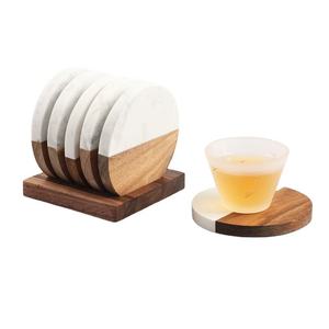 <b>Round</b> Wood Eco-Friendly Table <b>Mat</b> Modern Design Decorative Pad 10cm Bar Coaster Set Bulk Sale - Product Image 2