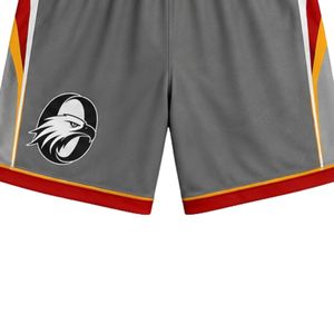 Shorts de lacrosse unisexe gris et rouge sublimés, légers, en polyester, réversibles, uniforme sportif, vêtements d'équipe, entraînement, vêtements de sport - Product Image 6