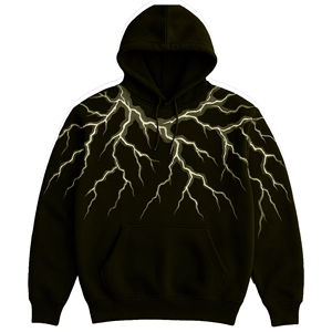 Sudadera con Capucha para Hombre, Color Marrón Oscuro, con Estampado de Rayos, Corte Regular, Estilo Casual para Otoño, Diseño con Bolsillo Frontal - Product Image 2