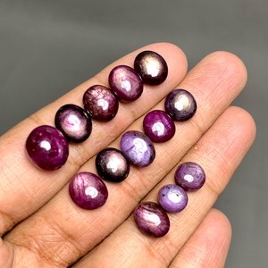 พลอยทับทิมทรงหลวมทึบแสงลายดาวอินเดียธรรมชาติขนาดผสม - Product Image 1
