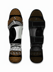 Dernier design, protège-tibias de Muay Thai à motif imprimé intégral, sur mesure, pour entraînement de kickboxing et MMA, en cuir PU, pour le combat - Product Image 5