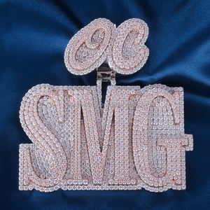 Big Baby Themed Pendant <b>Charm</b> <b>Silver</b> Plated Crystal Rhinestone Letter Hiphop Style Unisex Gift - Product Image 4