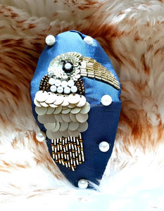 Pickleball <b>Beaded</b> <b>Headband</b> Elegant Fashion Unisex <b>Beaded</b> Fabric Embroidered Print Knotted Wide <b>Headband</b> Head Wrap Striped Ribbon - Product Image 4