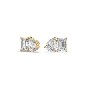 Boucles d'oreilles en diamant de laboratoire 3,60 carats, taille poire émeraude unique, or 14 carats, bijoux légers et élégants pour les détaillants - Product Image 5