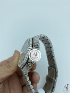 Montre analogique à quartz chronographe en acier inoxydable de luxe pour homme AARVA JEWELS, cadran de 25 mm, résistance à l'eau 3 BAR, fermoir caché - Product Image 2