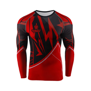 Camiseta de Compresión MMA Sublimada Personalizada, Spandex/Poliéster, Ropa de Entrenamiento Transpirable, Marca Privada, Rush Guard, Artes Marciales - Product Image 3