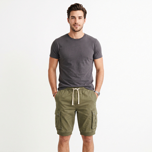 Pantalones Cortos Cargo para Hombre, Verano, Ecológicos, con Cordón, Estilo Jogger, Casuales, Multibolsillos, OEM, ODM, Venta al Por Mayor, Fábrica, Logotipo Personalizado - Product Image 3