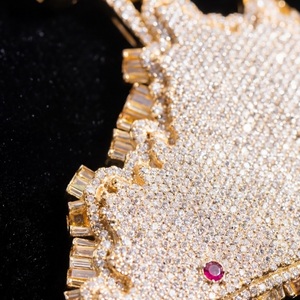 Precio de fábrica para dropshipping: Joyas Pahal personalizadas de Hip Hop, colgante de mapa con moissanita VVS de plata de ley 925 certificada. - Product Image 5