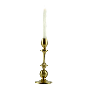 Support de bougie conique en laiton doré mat brossé, élégant centre de table, vente en gros - Product Image 1