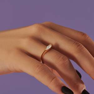 Women's Marquise Cut Diamond Engagement Ring 14K Solid Gold Bezel Setting Classic Style Fine Jewelry - Product Image 6