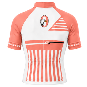 <b>Peach</b> White Cycling Jersey Short Sleeve Full Zip Breathable Racing Bike <b>Shirt</b> Professional Sports Apparel - Product Image 2