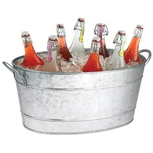 Restaurant Supply Metal Ice Beverage Tub Stainless Steel Party <b>Cooler</b> Bucket Wine Beer Chiller Tub <b>Table</b> Use - Product Image 4