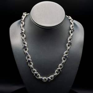 Collier cubain en moissanite style hip-hop 8 mm, en argent 925 plaqué rhodium, certifié, cadeau tendance unisexe - Product Image 1