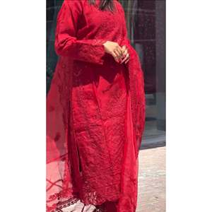 Ensemble haut et bas en fausse Georgette & Dupatta de créateur Robes de soirée Look - Product Image 5