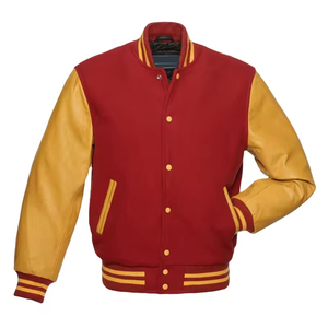 Veste d'hiver pour homme, style varsity, style baseball universitaire, corps en laine, manches en cuir véritable, veste d'hiver pour homme de haute qualité - Product Image 1