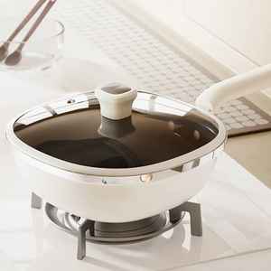 Ensemble de poêles en aluminium avec revêtement en acier inoxydable, compatible induction, avec poignée en plastique, capacité 1-2L, ustensiles de cuisine - Product Image 1