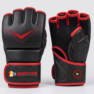 ถุงมือฝึกซ้อม MMA หนังแท้ OEM แบบกำหนดเอง ปรับขนาดได้ด้วยแถบตีนตุ๊กแก ระบายอากาศได้ดี น้ำหนักเบา สำหรับการฝึกซ้อมมืออาชีพและชกมวย - Product Image 1