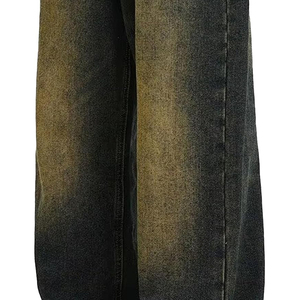 Men Hip Hop Fashion Baggy Jeans Oversized Wide Leg Washed Denim <b>Pants</b> Casual Wear - Product Image 5