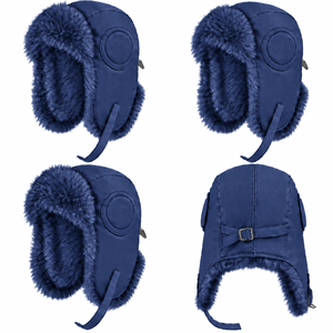 Gorro de esquí de invierno con forro, gorro cálido a prueba de viento con protección para los oídos para adultos, uso al aire libre - Product Image 3