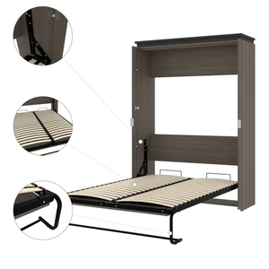 Modern <b>Queen</b> <b>Size</b> Murphy <b>Bed</b> Convertible Wall <b>Bed</b> Space Saving Bedroom Furniture Wood <b>Frame</b> Steel Support Panel Type Plywood - Product Image 3