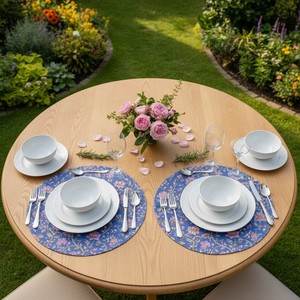 Decorative Floral Dining Placemats Reusable Fabric <b>Table</b> <b>Mats</b> for Hospitality and Everyday Home Dining - Product Image 3
