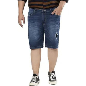 Shorts de Mezclilla Personalizables de Alta Calidad para Hombre, Estilo Casual de Verano, Vintage, Cintura Baja, Transpirables, Ecológicos, 100% Algodón, Tallas Grandes - Product Image 1