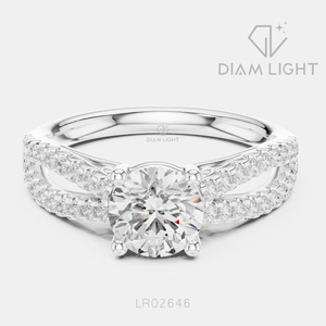 Bague de mariage ronde 0,90 carat, bijoux fins, certifiée IGI, or blanc 14 carats, diamant de laboratoire, bague de fiançailles et d'anniversaire - Product Image 1