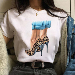 T-shirt imprimé décontracté pour femmes, manches courtes, respirant, en coton doux, léger, confortable, à la mode - Product Image 1