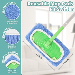 Panni in microfibra per la pulizia a secco, riutilizzabili, compatibili con Swiffer Sweeper, lavabili in lavatrice, ricarica per mocio. - Product Image 4