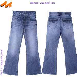 Jean évasé pour femme, coupe bootcut, taille haute, double boutonnage, poches à rabat, tissu de 11,62 oz - Product Image 3