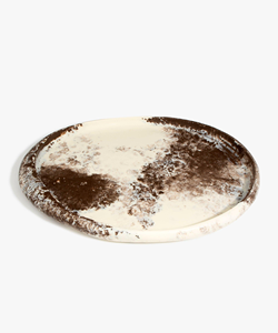 Western Style Polished Resin <b>Platter</b> Indian White Swirl Salad Plate Fruit Bowl Party High Quality Elegant Food Grade - Product Image 3