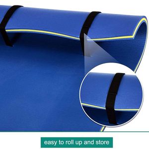 Lit flottant pour adultes de 18 pieds jaune/bleu sur l'eau, matelas aquatique - Product Image 4