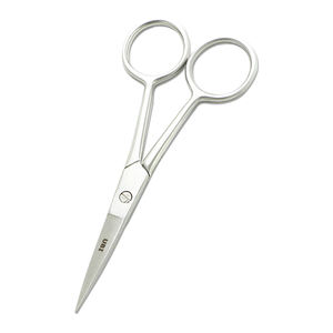 Ciseaux de toilettage en acier inoxydable de 10 cm pour droitiers, ciseaux de précision à 28 dents, manche moyen pour la mise en forme de la barbe et de la moustache - Product Image 1