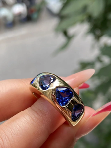 Anillo de Diamante Azul con Corte Corazón Moderno, Oro de 14K, Estilo Romántico, Joyería de Compromiso para Mujer - Product Image 4