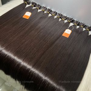 Extensiones de cabello de trama de Color negro, mechones rectos de hueso de fábrica, 100% cabello vietnamita crudo, los mejores precios de venta - Product Image 5