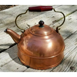 Bouilloire en cuivre pur antique avec poignée et couvercle, bienfaits ayurvédiques pour la santé, bouilloires pour servir le thé et le café à la maison, en cuisine ou sur la table - Product Image 4