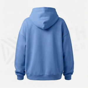 Sweat-shirts à capuche décontractés surdimensionnés en tricot uni pour femmes, parfaits et confortables, avec col zippé, pour l'automne, couleur personnalisable - Product Image 2