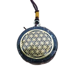 Pendentif Orgone Orgonite Chakra en forme de boule d'améthyste, cadeau chrétien doré, vente en gros, logo OEM, boîte - Product Image 4