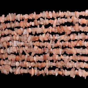 Piedras de Luna Naturales de Color Durazno de 4mm-5mm, Cuentas Sueltas sin Cortar, Gemas Semipreciosas, Pepitas Lisas para Joyería - Product Image 1