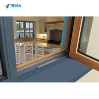 Cadre en bois composite rentable avec quincaillerie Roto et 3 joints EPDM Fenêtre à battant en aluminium isolé thermiquement