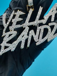 จี้ห้อยคอเงินแท้ 925 ประดับเพชรโมอิสซาไนต์ VVS แบบสั่งทำพิเศษ สไตล์ฮิปฮอป ประดับเพชรเต็มตัวอักษร จี้ห้อยคอตัวอักษรแร็ปเปอร์ - Product Image 4