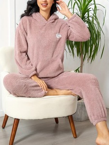 ชุดเสื้อมีฮู้ดของผู้หญิงคอปกยาวถึงข้อเท้าไหล่แบบหลวมโลโก้แบบกำหนดเอง - Product Image 5