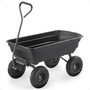 <b>Trolley</b> Garden Dump Cart with Wheels Wagon Heavy Duty Steel Frame Utility Cart with Air Tires for Yard Lawn Hauling ODGGAD007 - Product Image 4