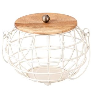 Cesta para Huevos de Alambre Metálico Estilo Rústico con Asa Ajustable, Ecológica, Tamaños S/M/L, Organizador Decorativo para Cocina - Product Image 6
