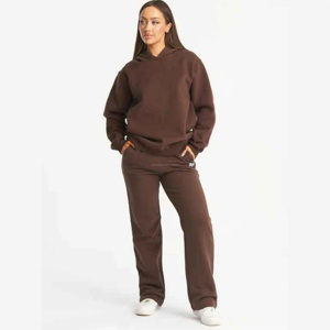Sialverse OEM personnalisé vêtements de sport écologiques pour femmes automne 2 pièces ensemble grande taille imprimé pantalons de survêtement 100% coton survêtements - Product Image 1