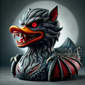 Décoration de bureau en résine artisanale style horreur explosif, sorcière loup-garou mutante, canard, pour fête, vente en gros - Product Image 2