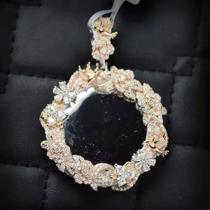 Pendentif photo personnalisé en moissanite VVS1 couleur D, plaqué or rose, bijoux hip-hop pour femmes et hommes - Product Image 2