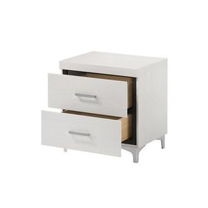 Comodino bianco a 2 cassetti con gambe in metallo - Product Image 4