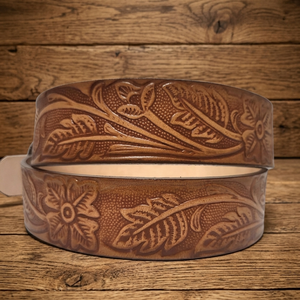 Ceinture en cuir vintage pour homme, style western, gravée à la main avec motifs floraux, vente chaude, accessoire de mode personnalisé en Inde - Product Image 4
